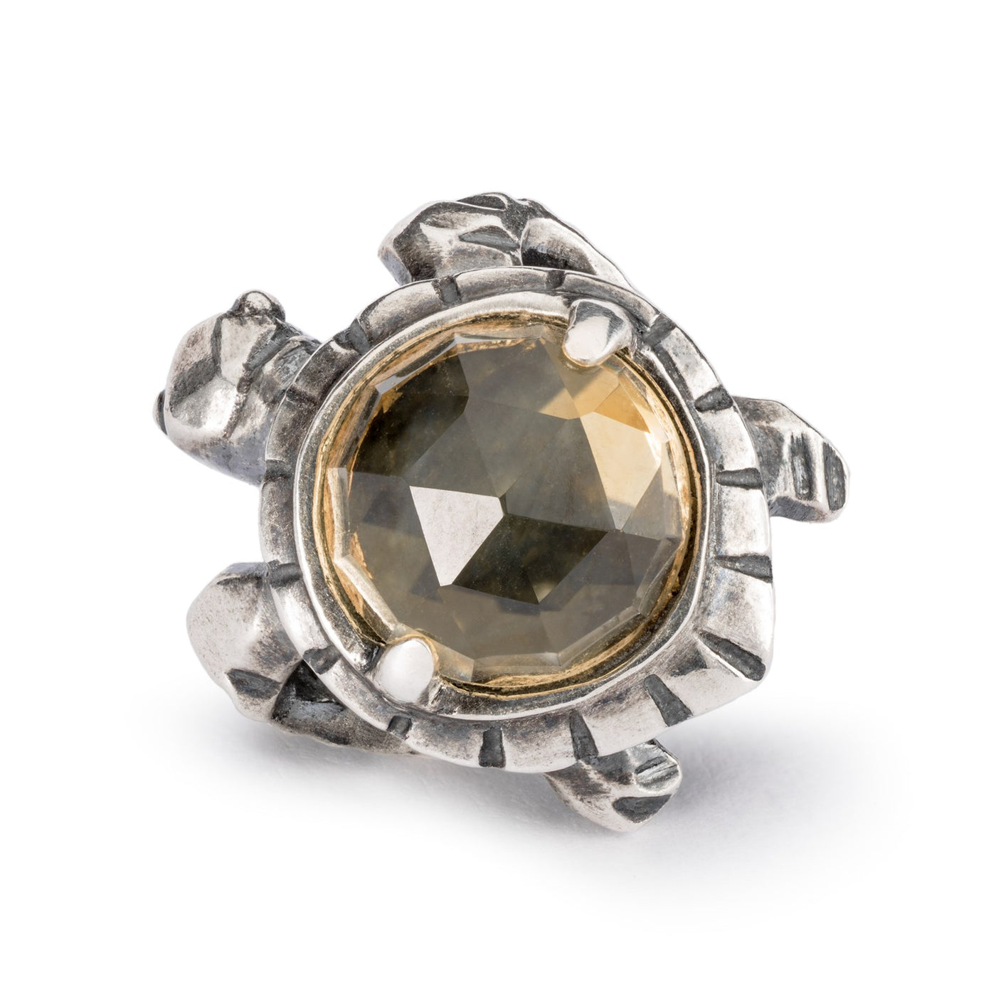 Langes Leben Silber Charm mit Citrin Quartz Facettiert