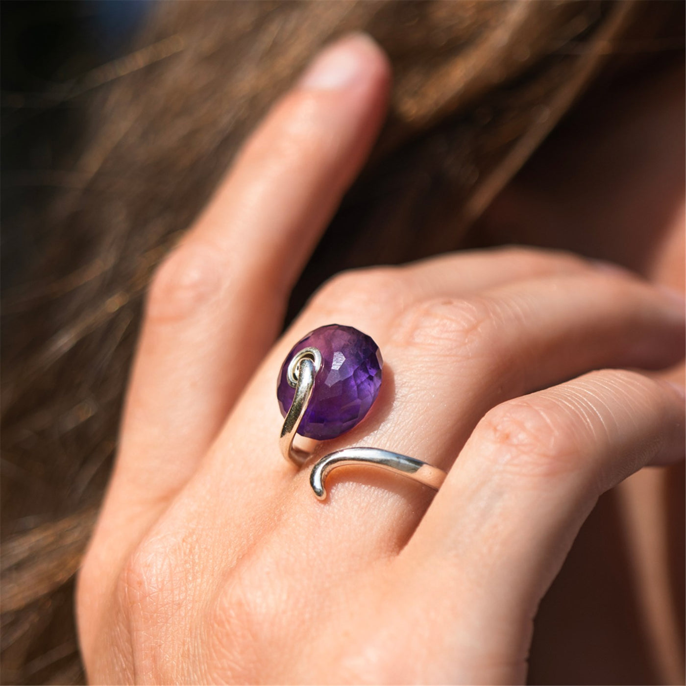 Amethyst Eleganter Silber Fantasy Ring TAGBO-01541