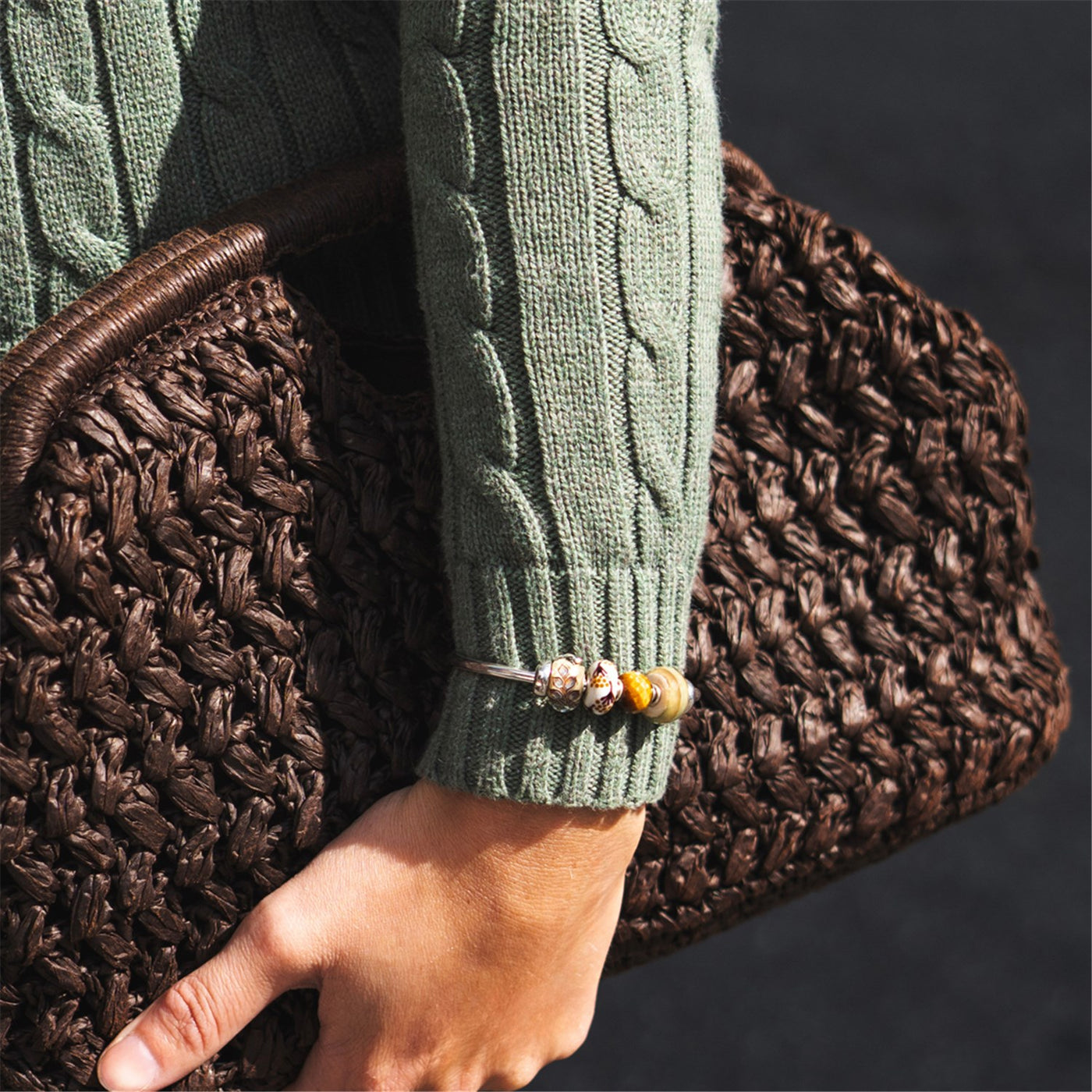 Goldene Funken Glas Charm