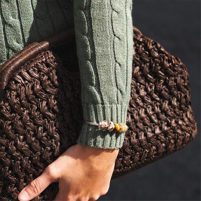 Goldene Funken Glas Charm