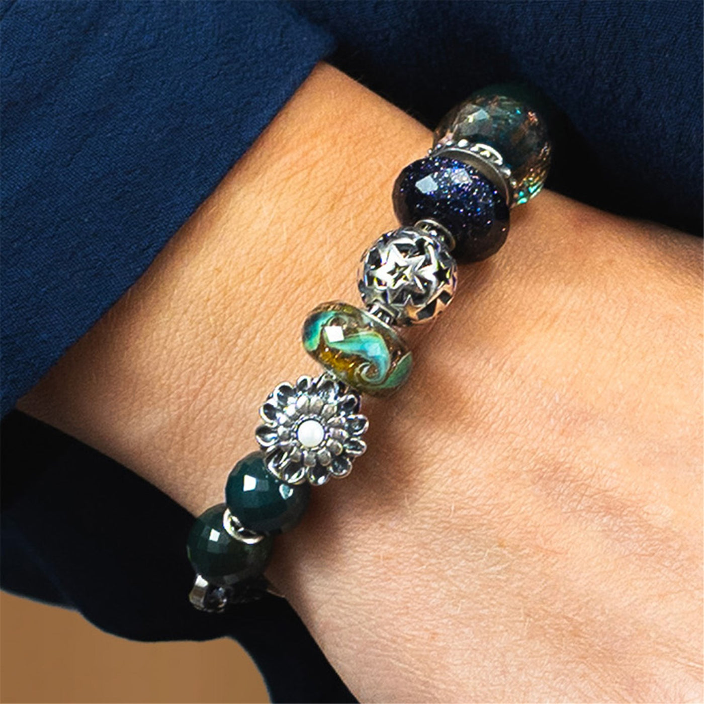 Mondschein Glanz Glas Charm TGLBE-30179