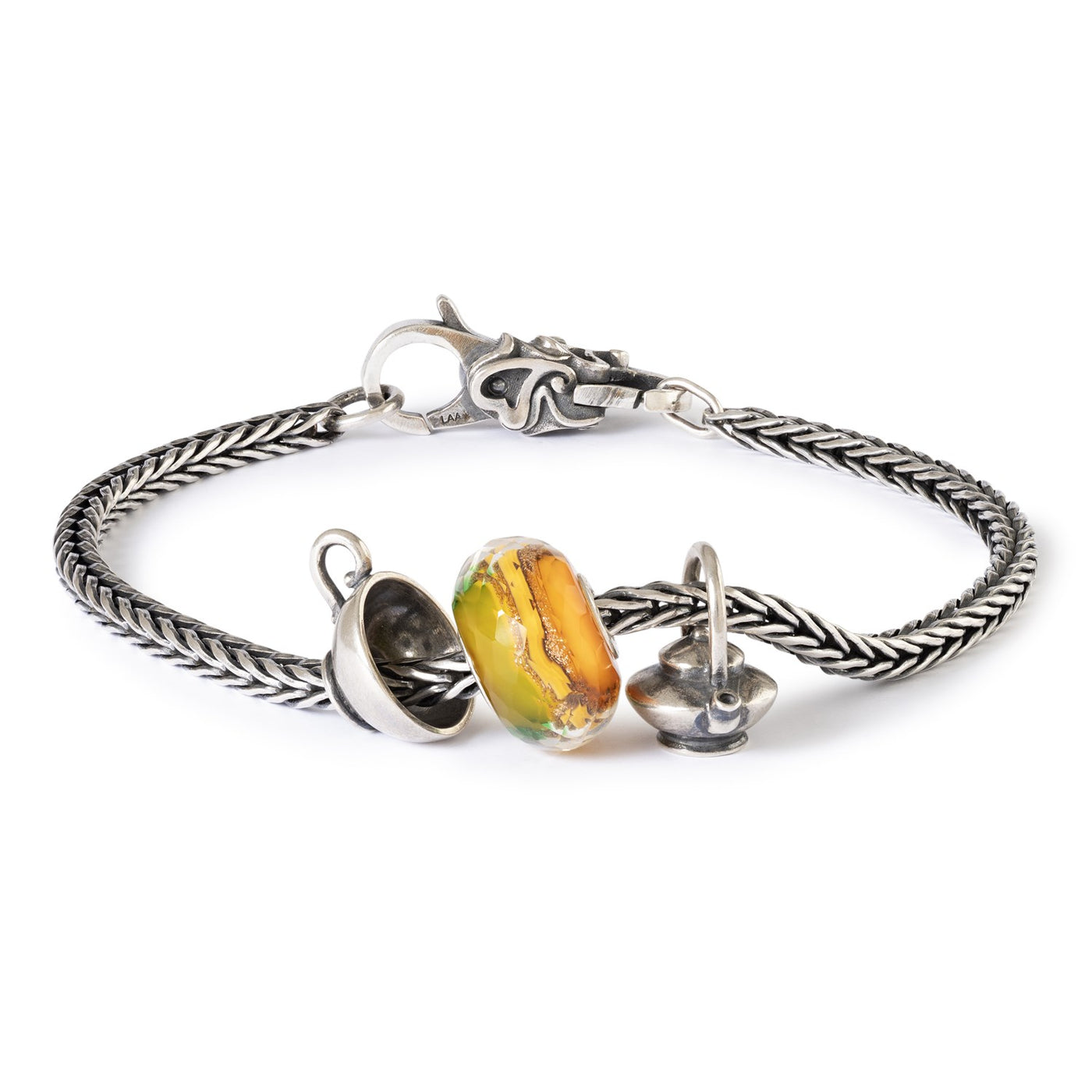 An der goldenen Linie Glas Charm