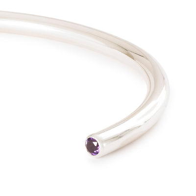 Power Silber Armreifen mit Amethyst