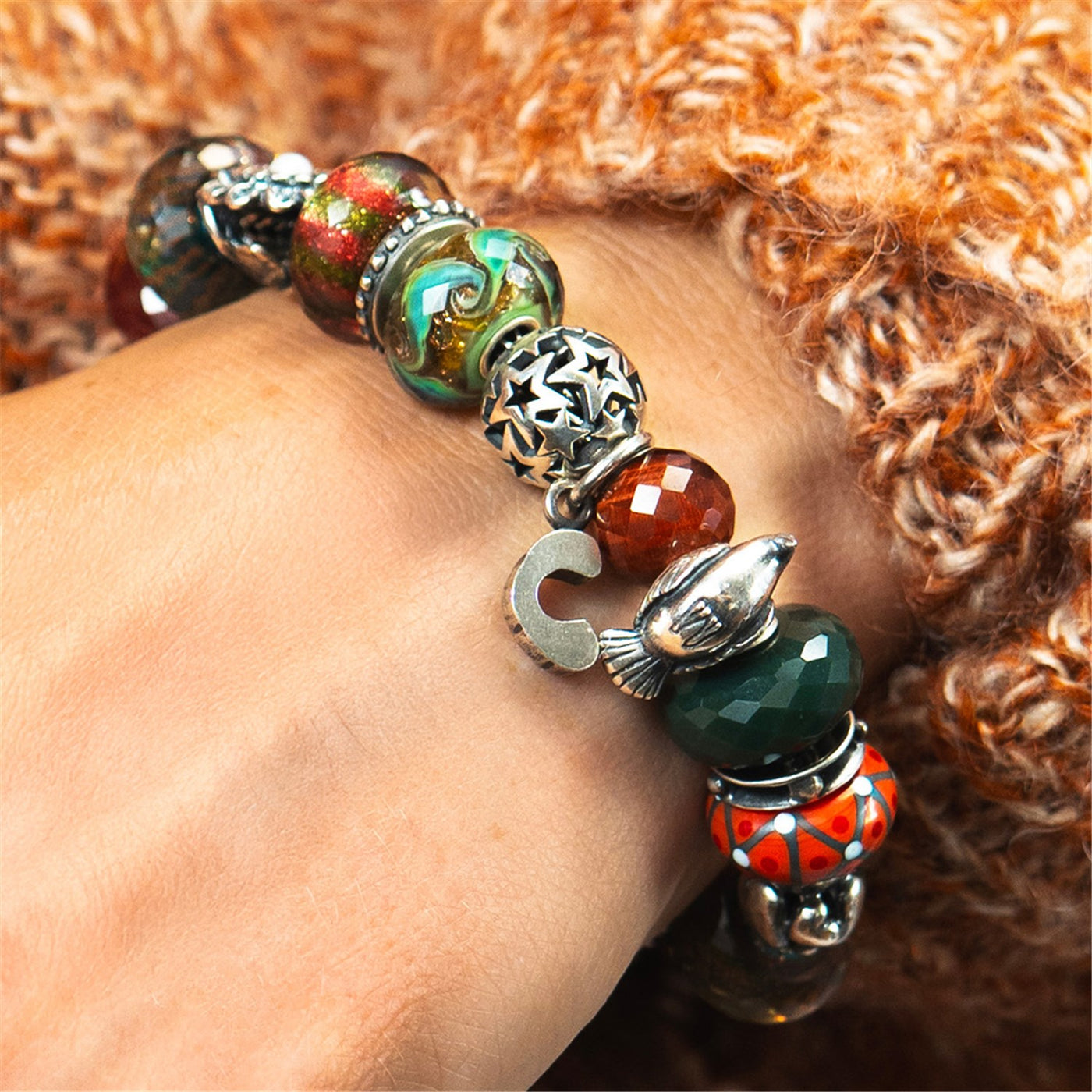 Mondschein Glanz Glas Charm TGLBE-30179