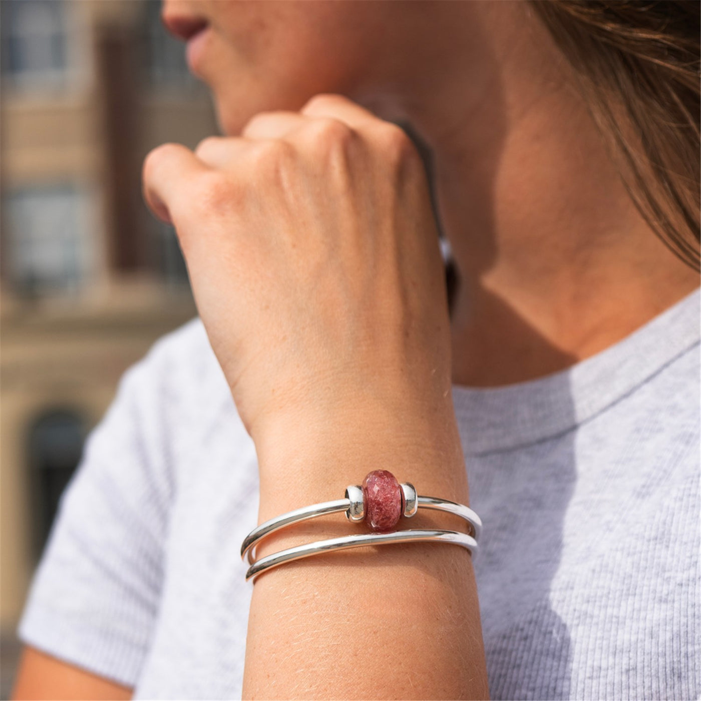 Erdbeerquarz Charm TSTBE-20025