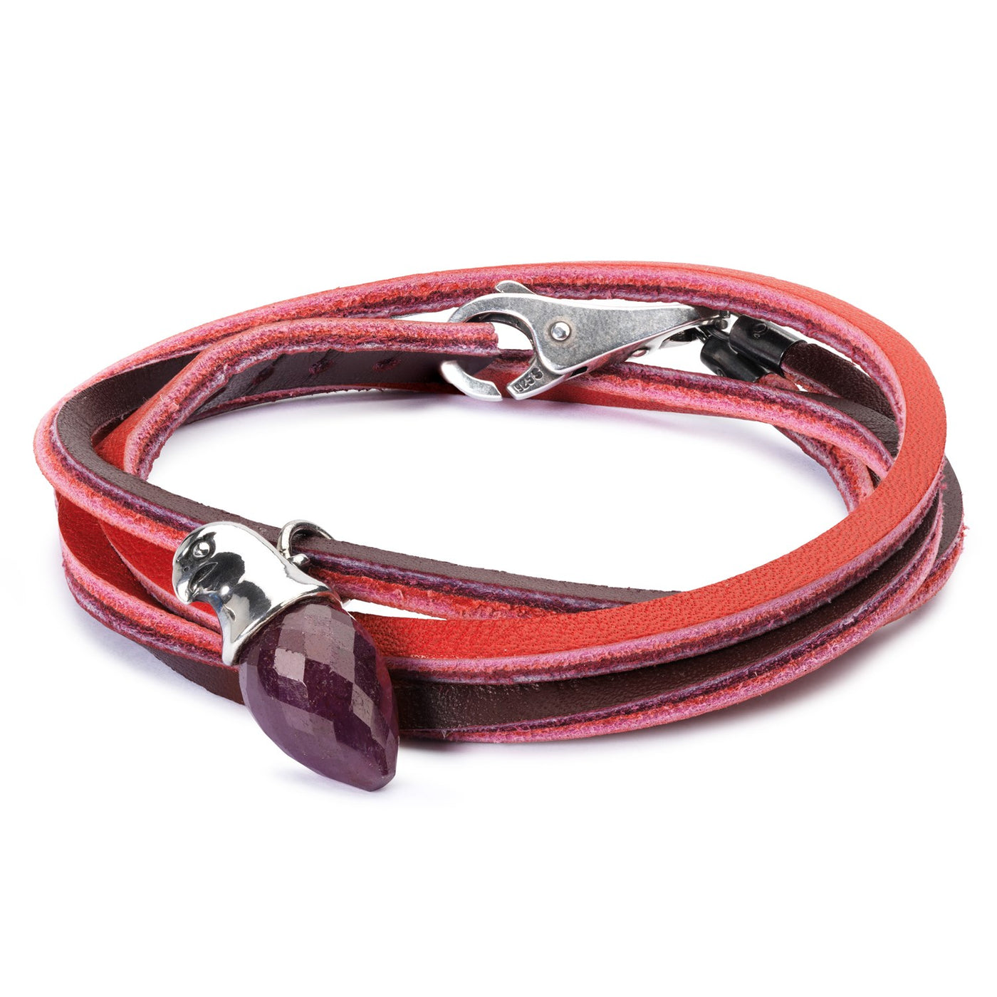 Lederarmband Rot/Bordeaux