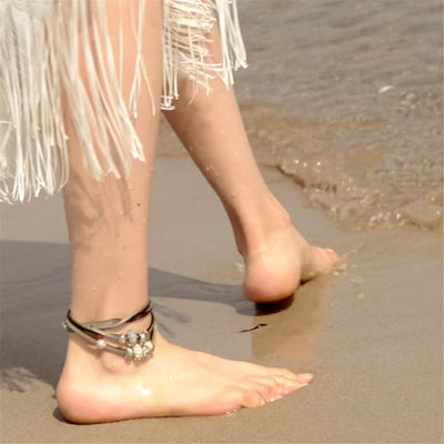 Lederarmband Braun/Hellgrau