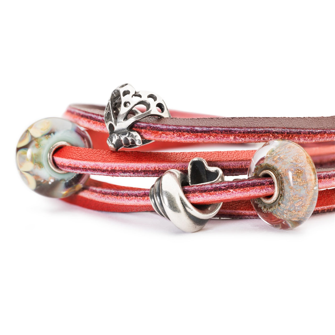 Lederarmband Rot/Bordeaux