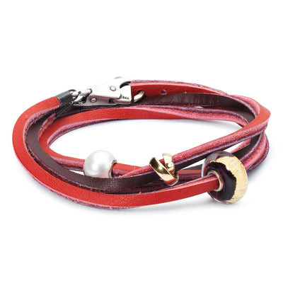 Lederarmband Rot/Bordeaux